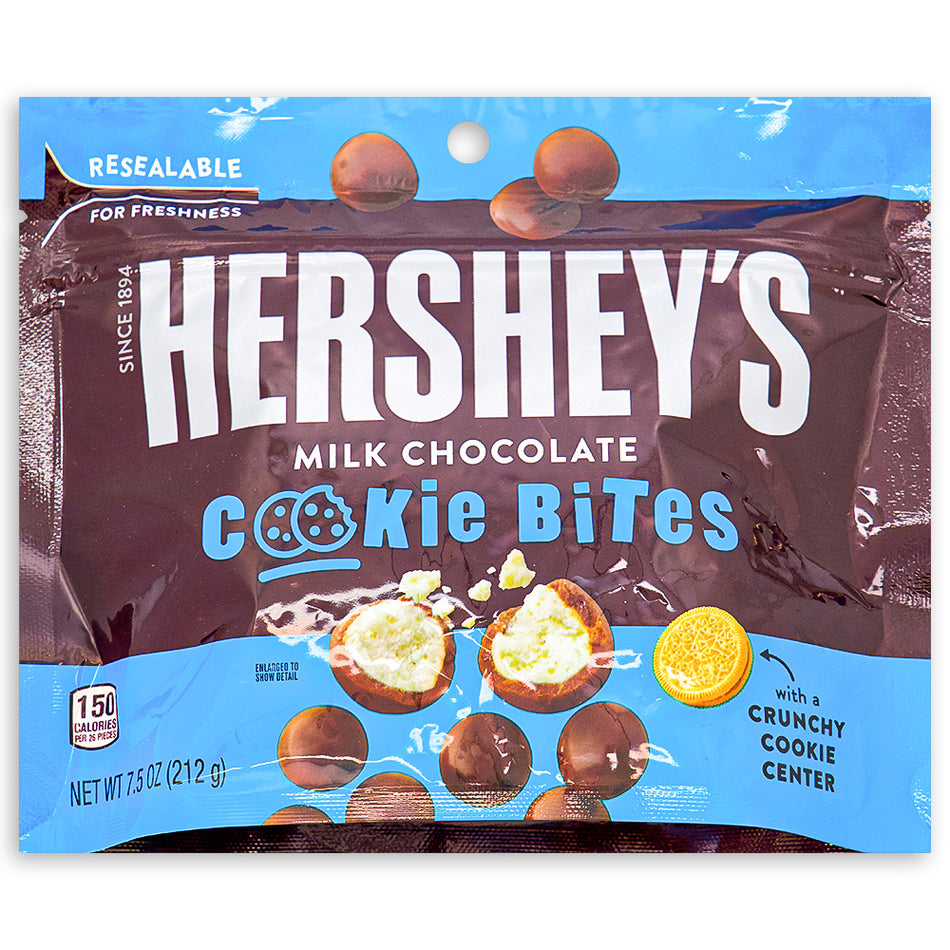 Hershey Milk Chocolate Cookie Bites Pouch 7.5oz front