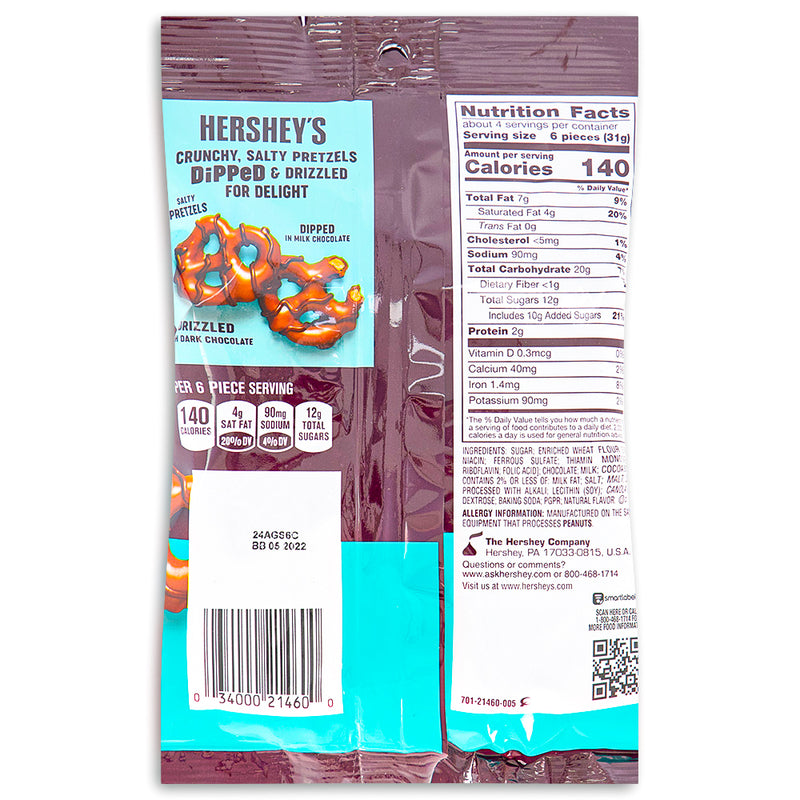Hershey's Dipped Pretzels 4.25oz Back