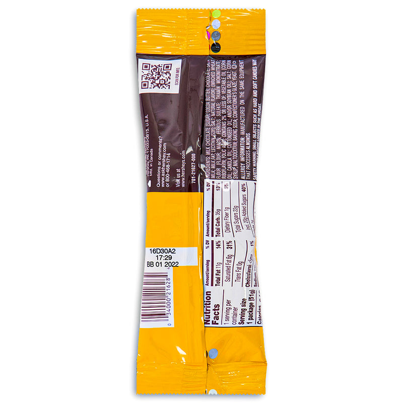 Hershey's Milk Chocolate Pretzel Bites 1.8 oz. Back