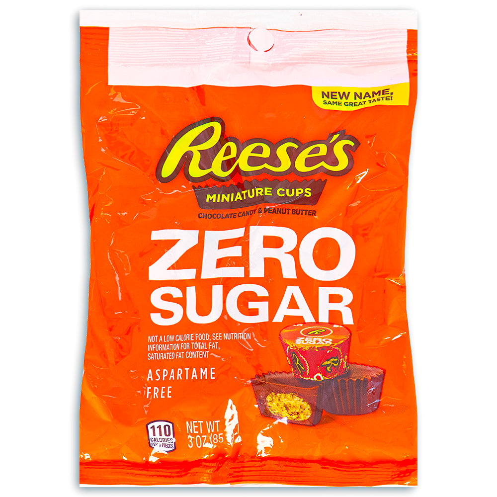 Reese's Sugar Free Peanut Butter Cups Miniatures Peg Bag 3oz Front