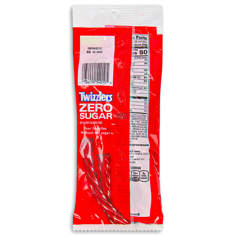 Twizzlers Strawberry Twists Sugar Free Candy 141 g Back