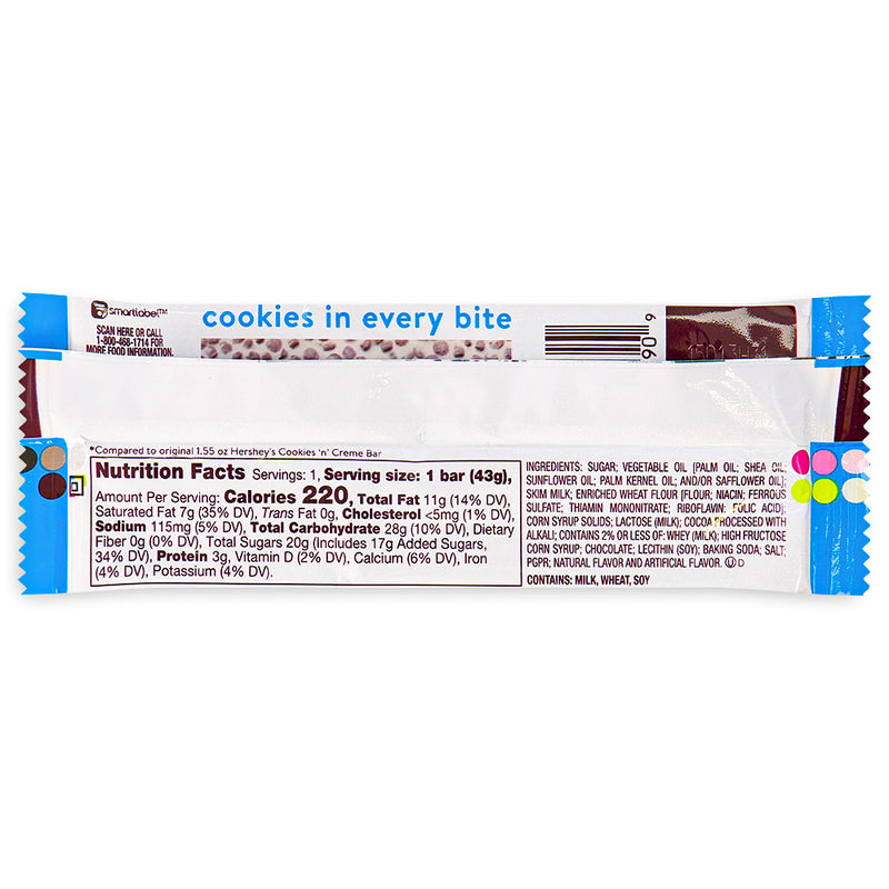Hershey's Cookies 'N' Creme 1.55oz Back