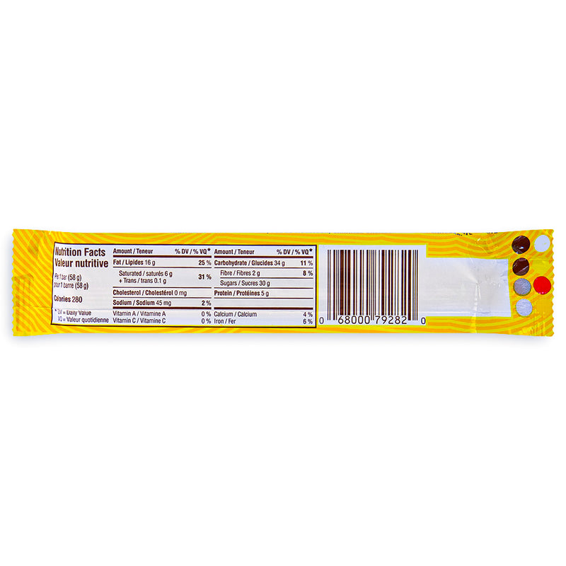Oh Henry Chocolate Candy Bar Hershey Canada62.5g Back