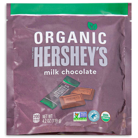 Hershey's Organic Milk Chocolate Stand-Up Bag 119 g Front