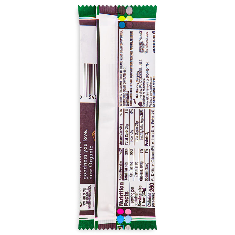 Hershey's Organic Milk Chocolate Bar Back