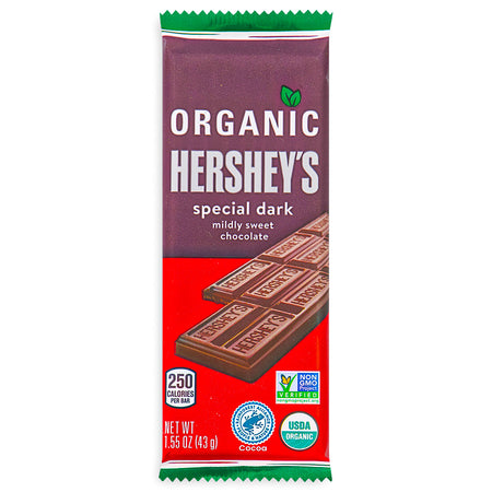 Hershey's Organic Special Dark Chocolate Bar 1.55oz Front