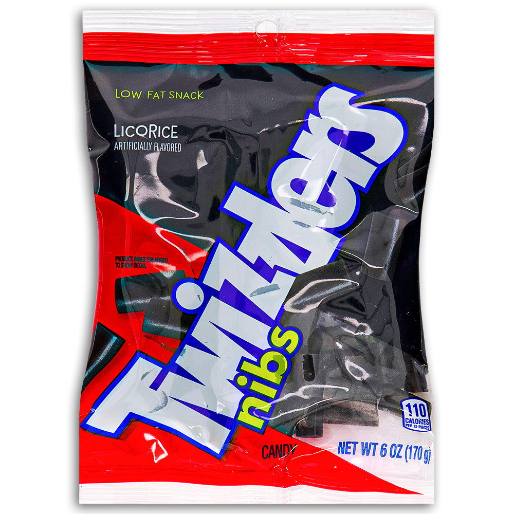 Twizzlers Nibs Black Licorice Candy 6oz FRONT