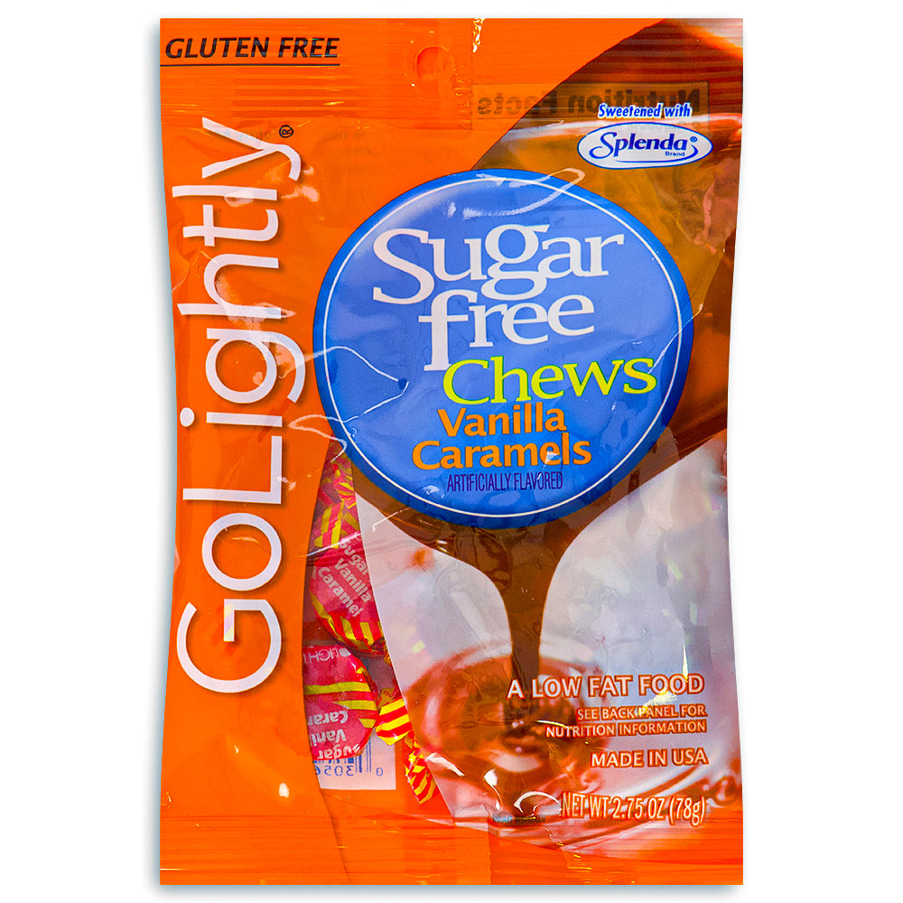 GoLightly Sugar Free Vanilla Caramels 2.75oz Front