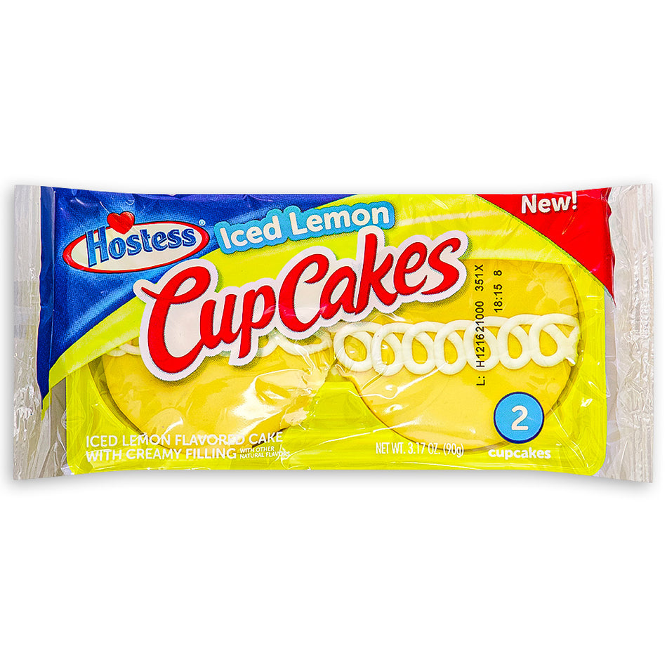 Hostess Ice Lemon Cupcakes 2 pack 90g front