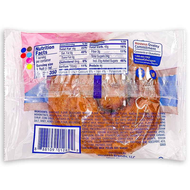 Hostess Pecan Spins 3oz Back Ingredients