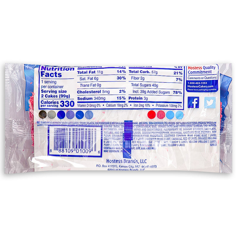 Hostess Snoballs 2 Pack 99g Back Ingredients
