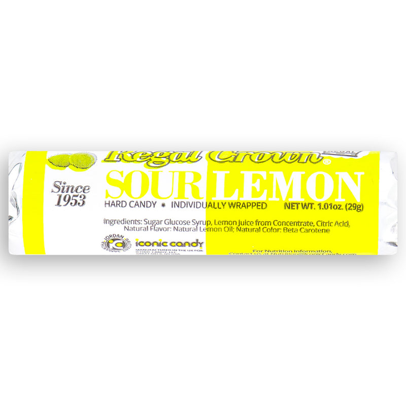 Regal Crown Sour Lemon Candy Rolls Back Ingredients