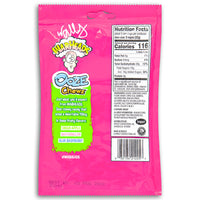 Warheads Ooze Chewz Ropes 3oz Back Ingredients