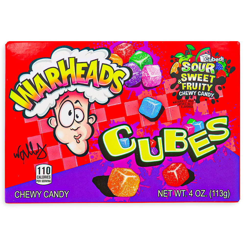 WarHeads Sour Chewy Cubes Theatre Pack 4oz Front