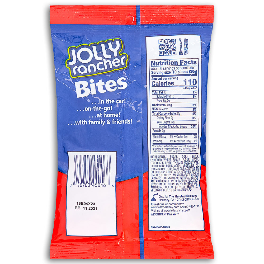 Jolly Rancher Bites Awesome Twosome Candy 184g Back Ingredients