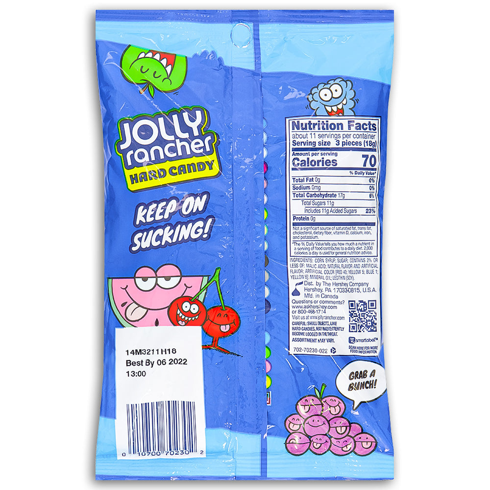 Jolly Rancher Hard Candy Assorted Original 7oz Back Ingredients