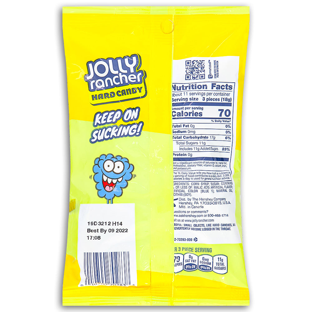 Jolly Rancher Hard Candy All Blue Raspberry 7oz Back Ingredients