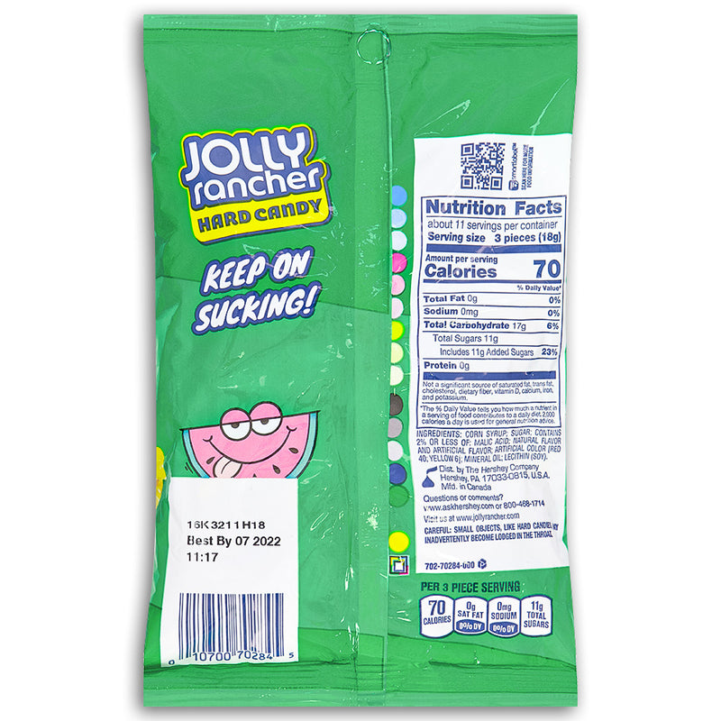Jolly Rancher All Watermelon Hard Candy 7oz Back Ingredients