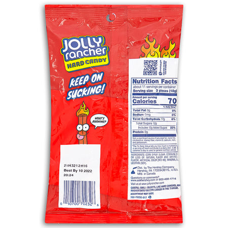 Jolly Rancher Cinnamon Fire Hard Candy 7oz Back Ingredients