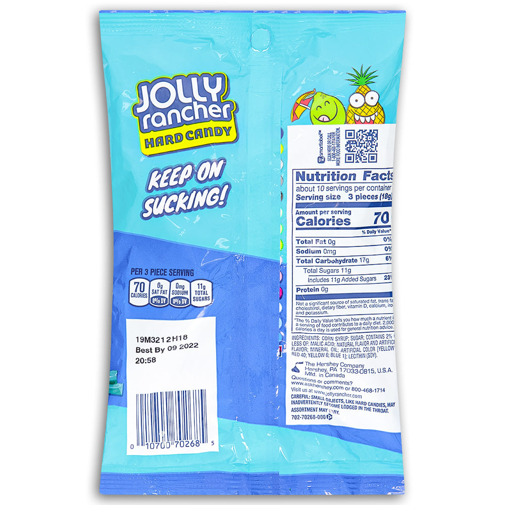 Jolly Rancher Tropical Hard Candy 6.5oz Back Ingredients