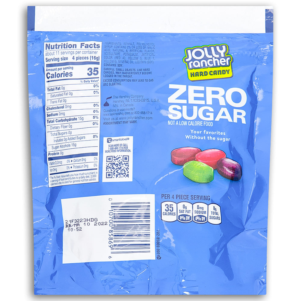 Jolly Rancher Zero Sugar  6.1oz Back Ingredients