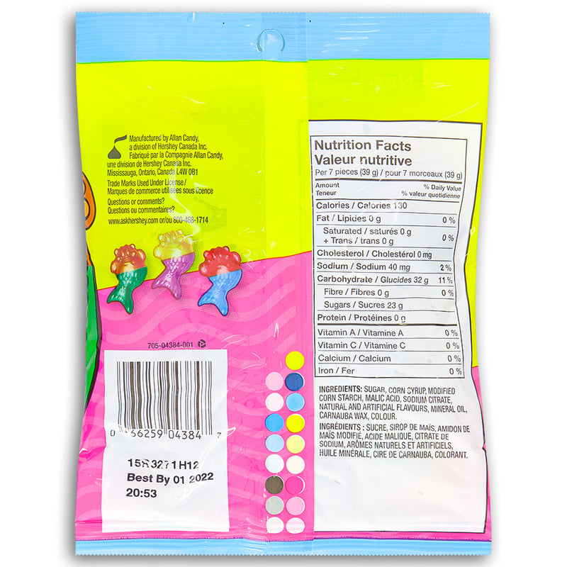 Jolly Rancher Misfits Gummies Mer-Bears 182g Back Ingredients