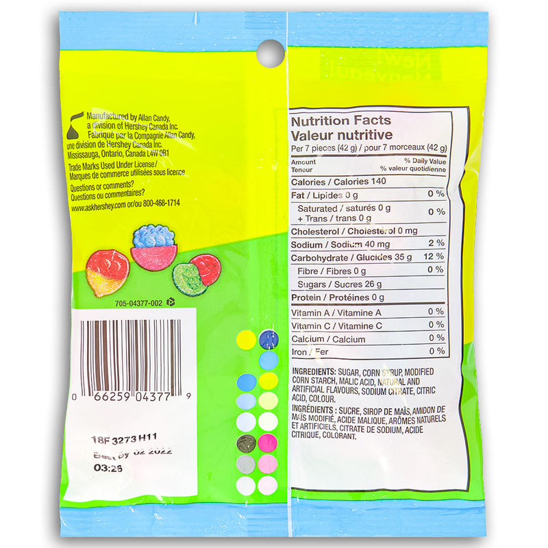 Jolly Rancher Misfits Gummies Sours Candy 182g Back Ingredients