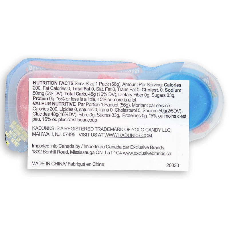 KaDunks Candy 56g Back Ingredients