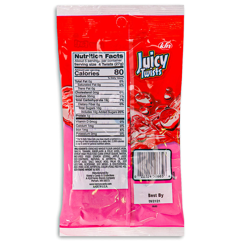 Juicy Twists Strawberry Licorice Back