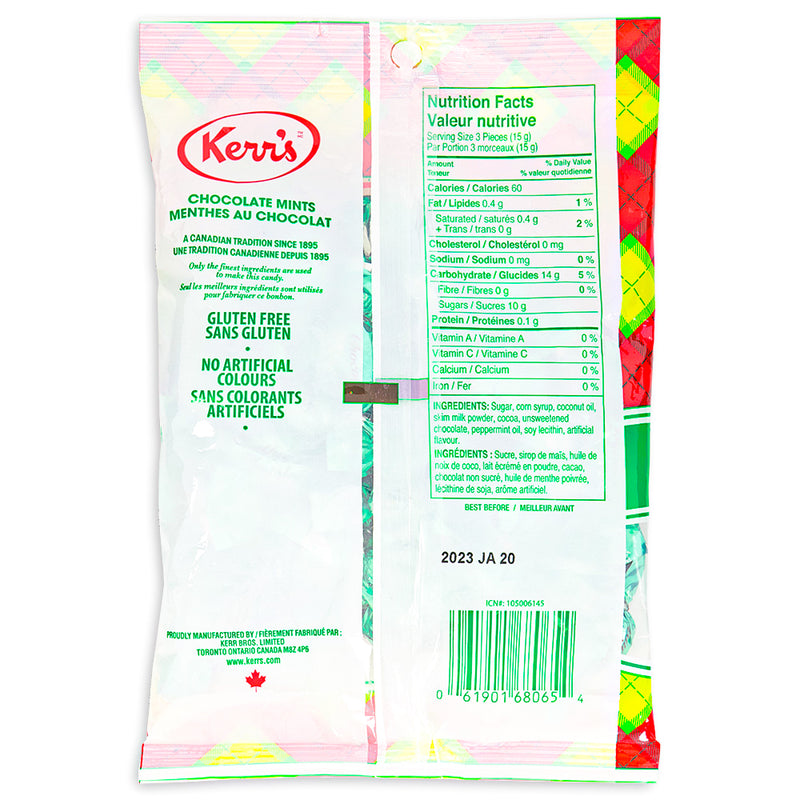 Kerr's Classic Tartan Chocolate Mints 150g Back