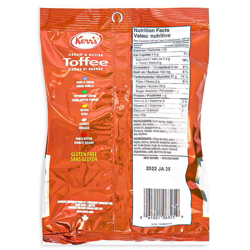 Kerr's Cream & Butter Toffee 175g Back