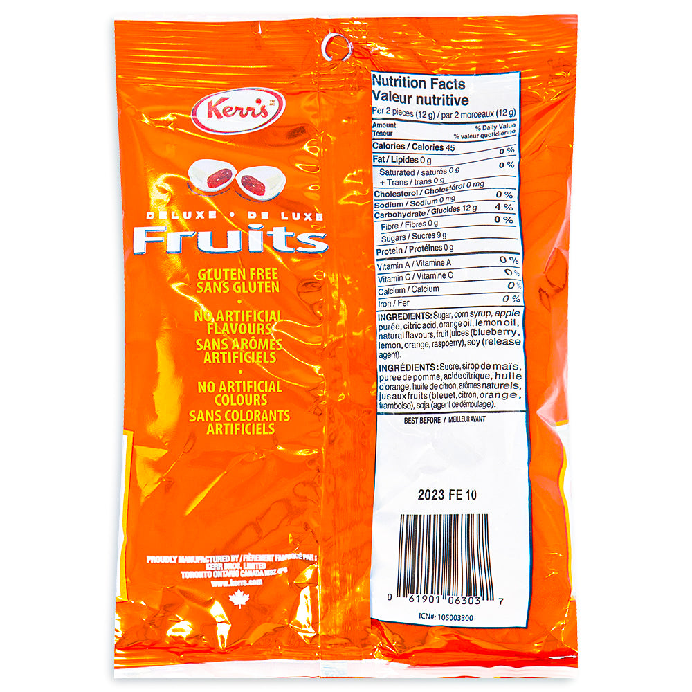 Kerr's Deluxe Fruits 175 g Back