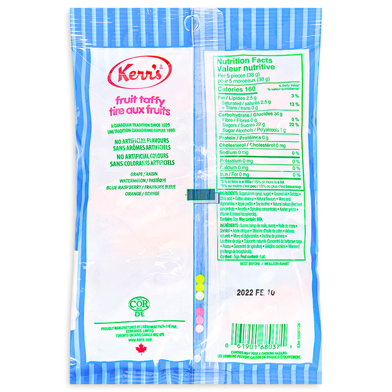 Kerr's Fruit Taffy 200g Back