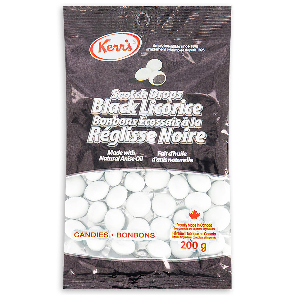 Kerr's Scotch Drops Black Licorice 200g Front