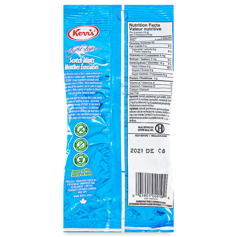 Kerr's Light Scotch Mints No Sugar Added 90g Back