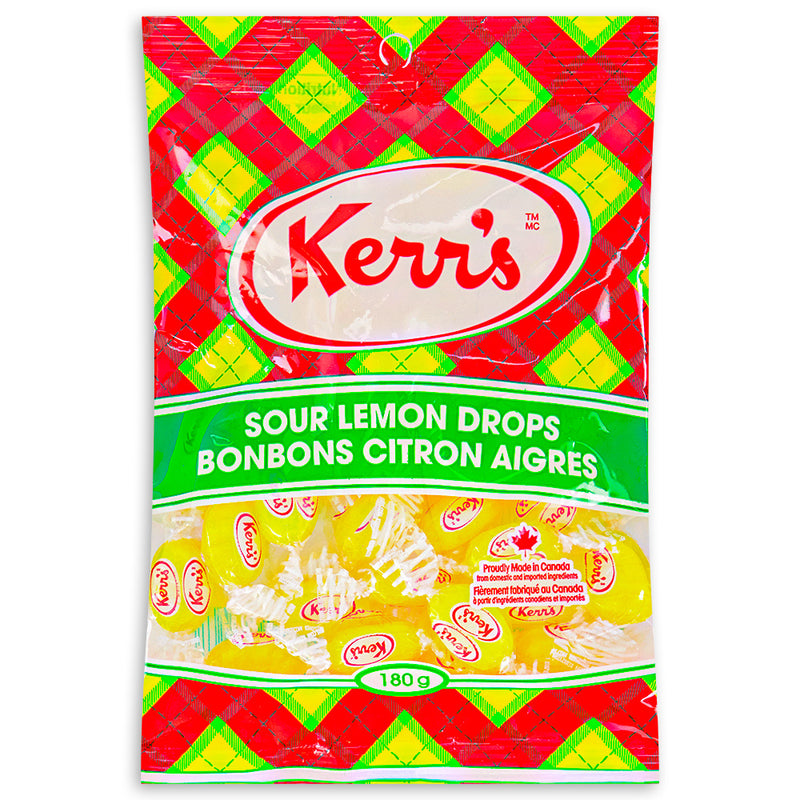 Kerr's Classic Tartan Sour Lemon Drops 180g Front
