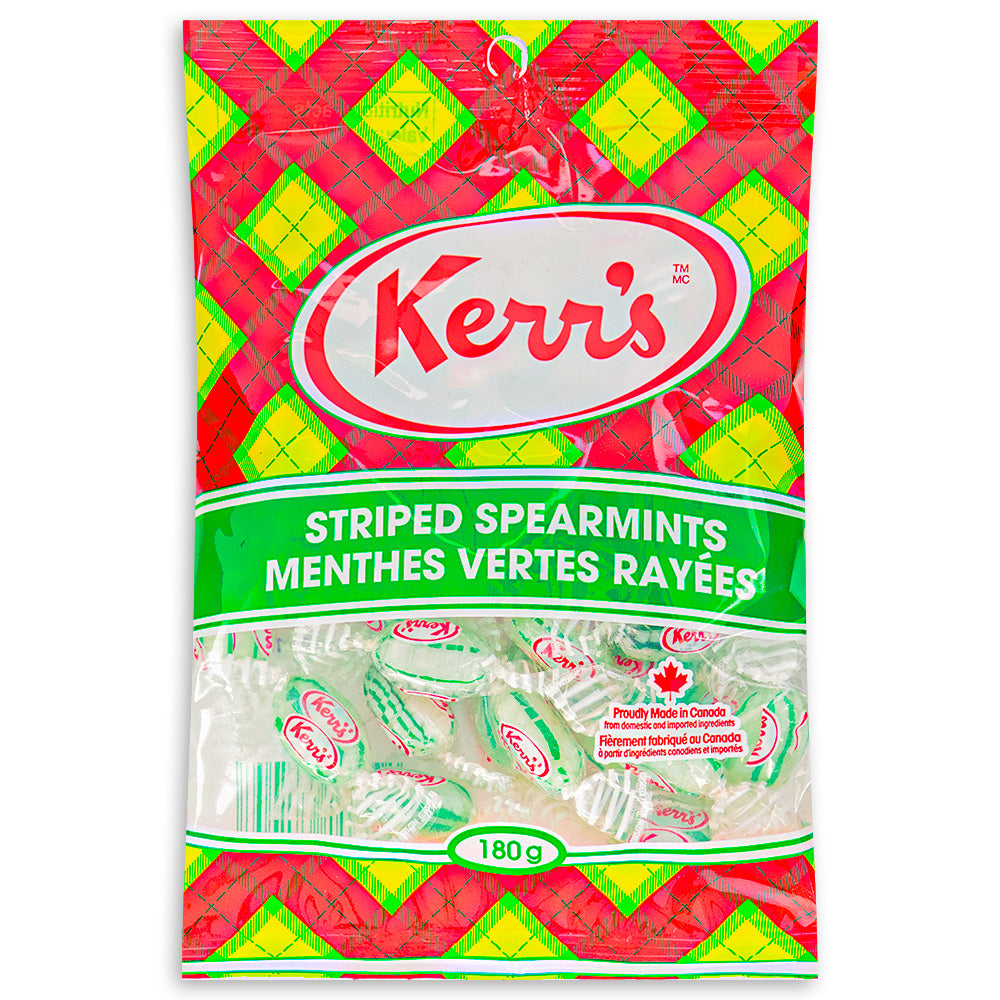 Kerr's Classic Tartan Striped Spearmints 180g Front