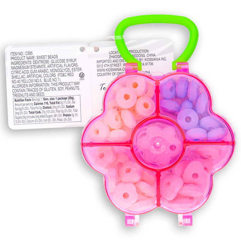 Kidsmania Sweet Beads 28g Back Ingredients