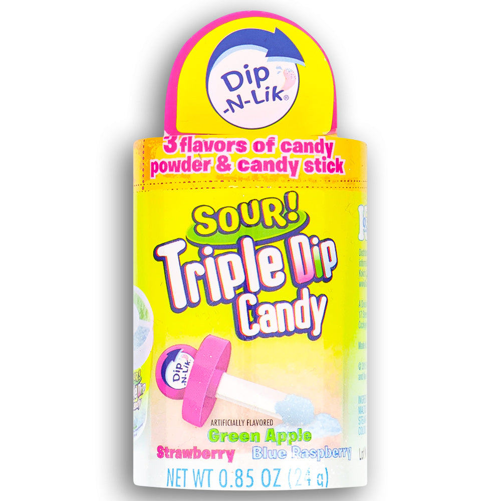Dip-N-Lik Triple Dip Sour Candy .85oz Front