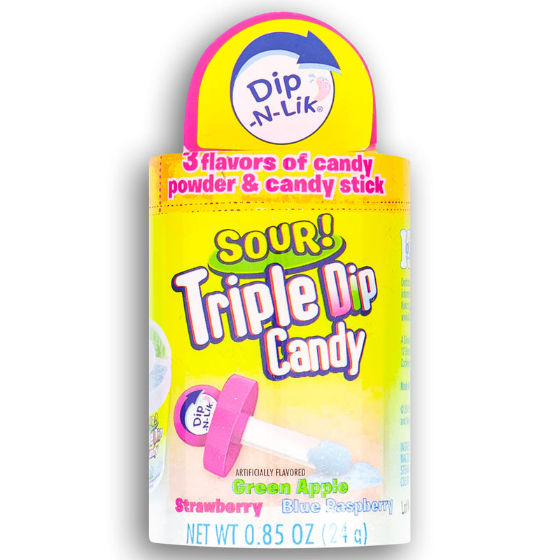 Dip-N-Lik Triple Dip Sour Candy .85oz Front