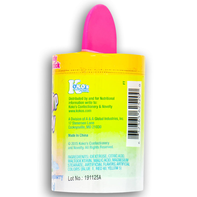 Dip-N-Lik Triple Dip Sour Candy .85oz Back Ingredients