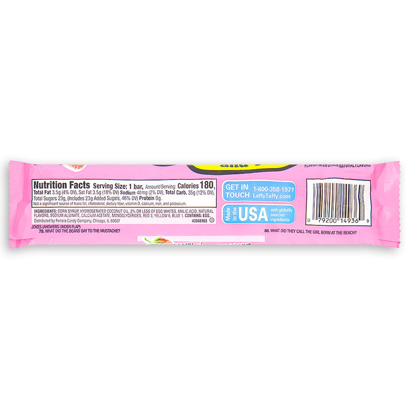 Laffy Taffy Strawberry Candy 1.5 oz. Back Ingredients