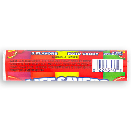 Life Savers 5 Flavors Candy Rolls Back Ingredients