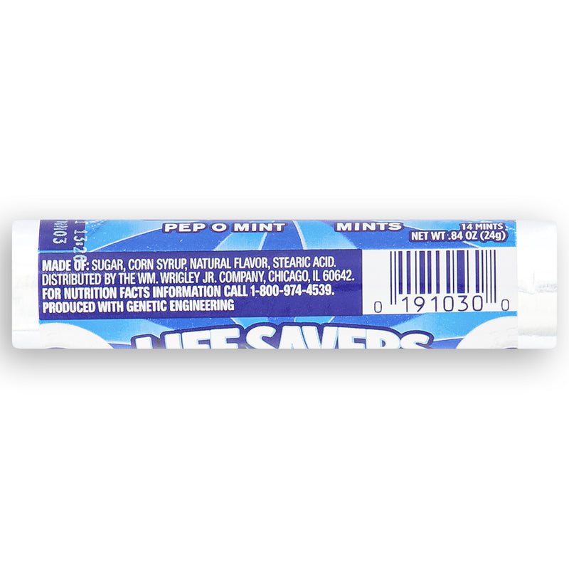 Life Savers Mints Pep O Mint Back Ingredients