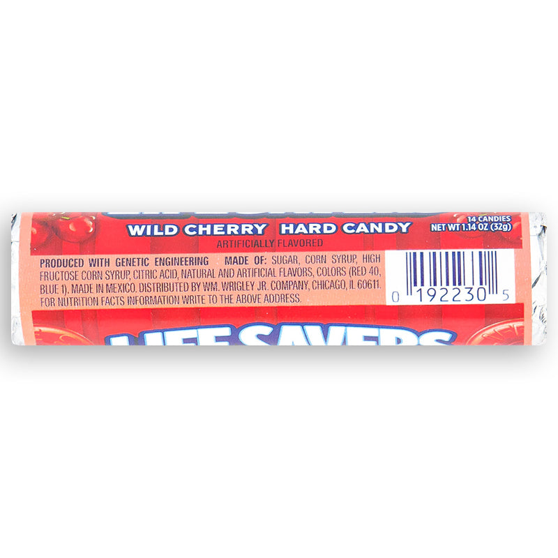 Life Savers Hard Candy Wild Cherry Back Ingredients