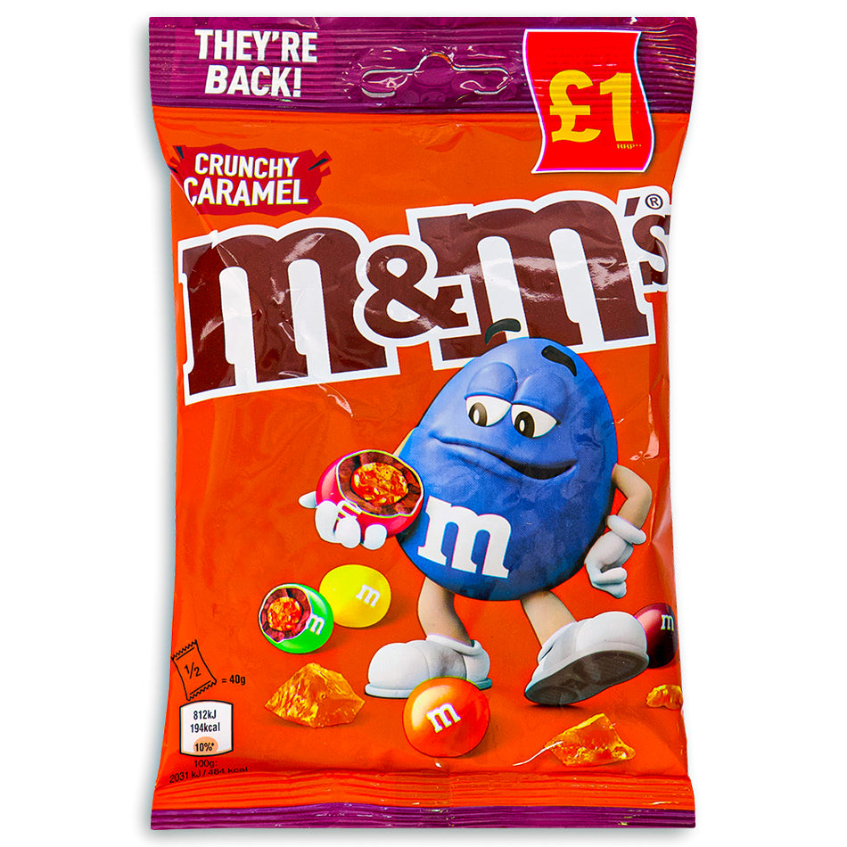 M&M's Crunchy Caramel Bag UK 80g Front