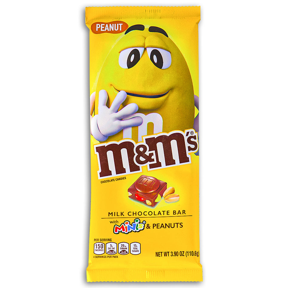 M&M's Milk Chocolate Bar with Minis and Peanuts 110g Front