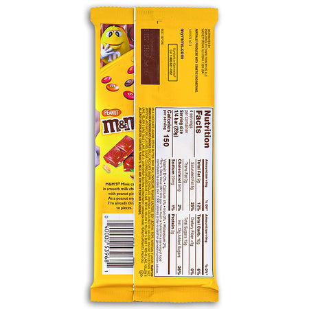 M&M's Milk Chocolate Bar with Minis and Peanuts 110g Back