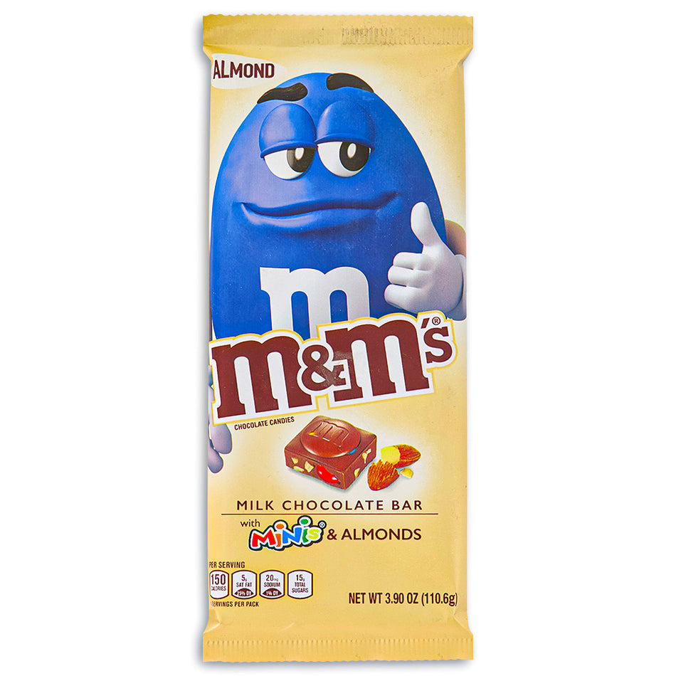M&M's Milk Chocolate Bar with Minis and Almonds 110g Front
