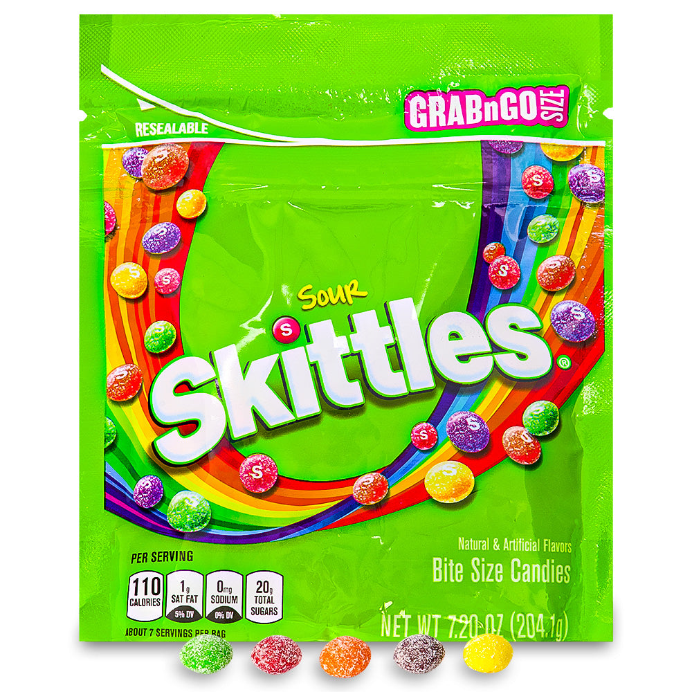 Skittles Sour Candies Grab N Go Size 204.1g